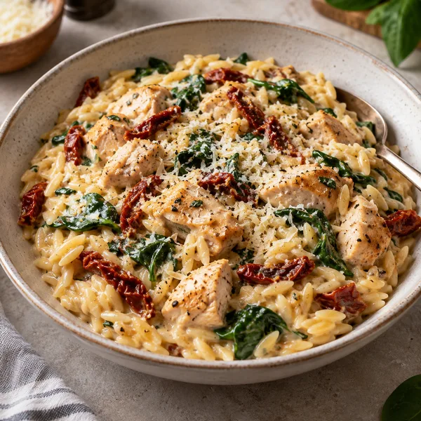 Creamy Sun-Dried Tomato Chicken Orzo