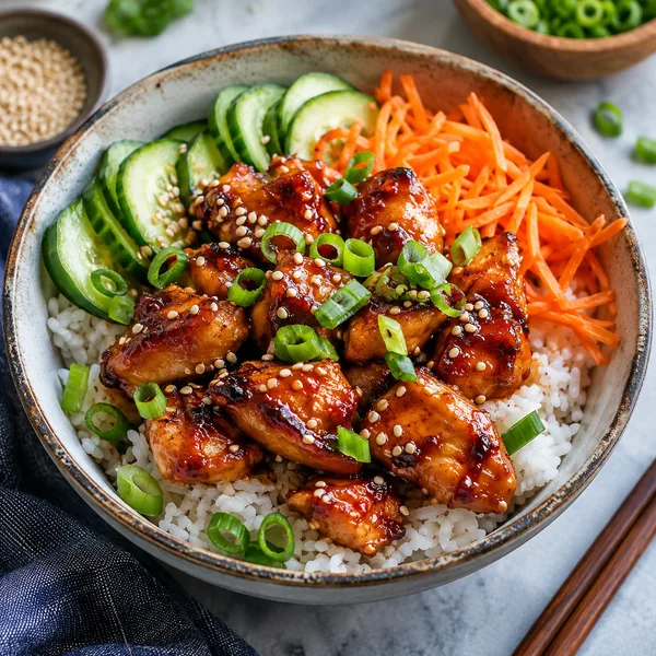Honey Sriracha Chicken Rice Bowls